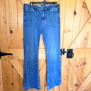 Anthropologie Pilcro & Letterpress High Rise Bootcut With Button Detail Sz 30